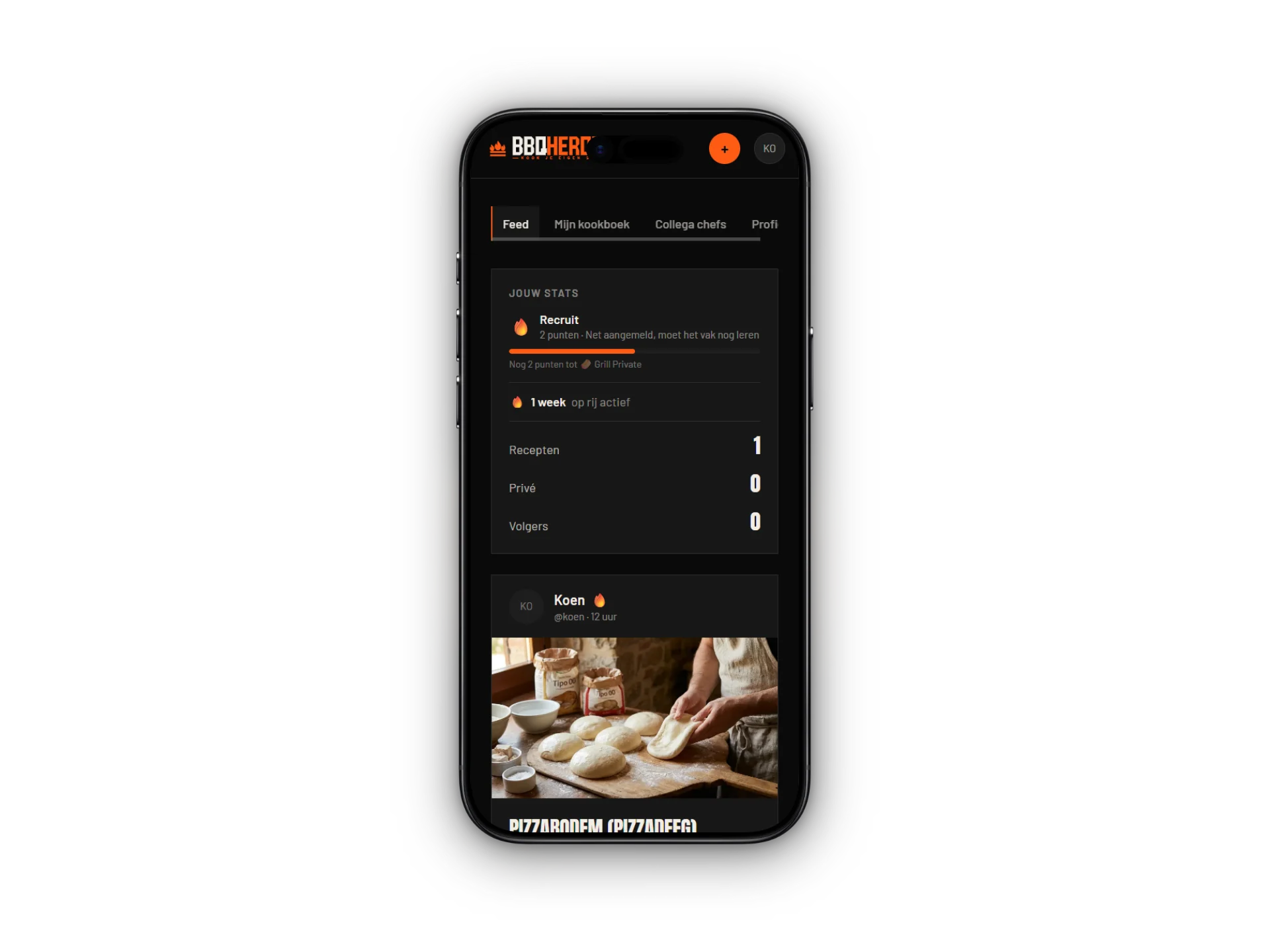 BBQHeros receptenoverzicht op mobiel
