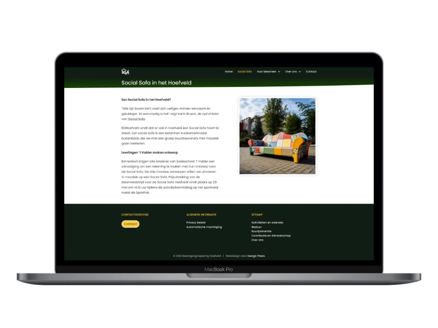 De website van Belangengroepering Hoefveld