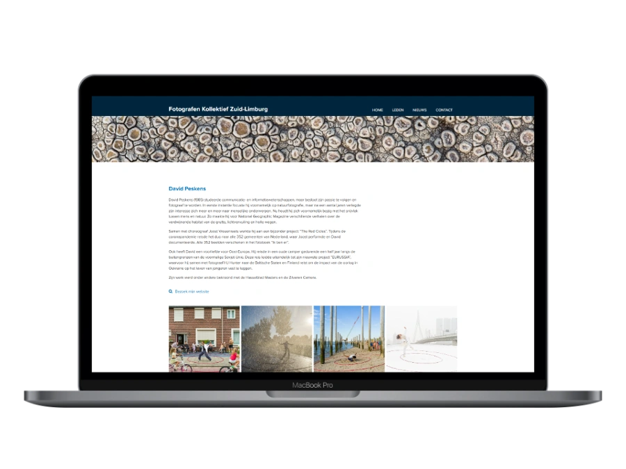 De website van FKZL op desktop
