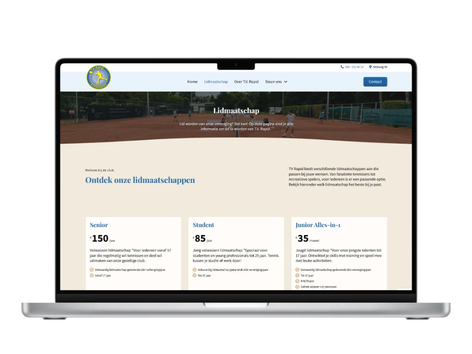 De website van T.V. Rapid Landgraaf